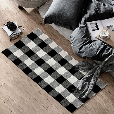 Marcielo Cotton Plaid Rugs Outdoor Mats 23.5 by 35.4 Inches