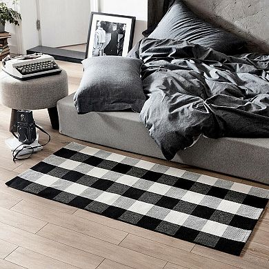 Marcielo Cotton Plaid Rugs Outdoor Mats 23.5 by 35.4 Inches