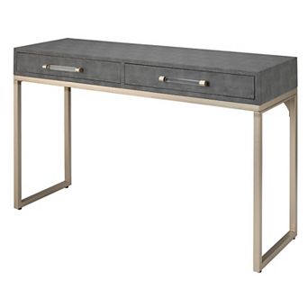 Console Table With Two Drawers And Metal Base