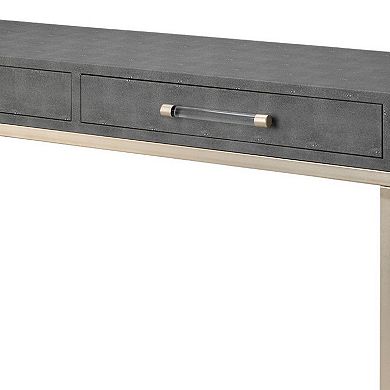 Console Table With Two Drawers And Metal Base