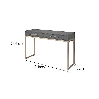 Console Table With Two Drawers And Metal Base