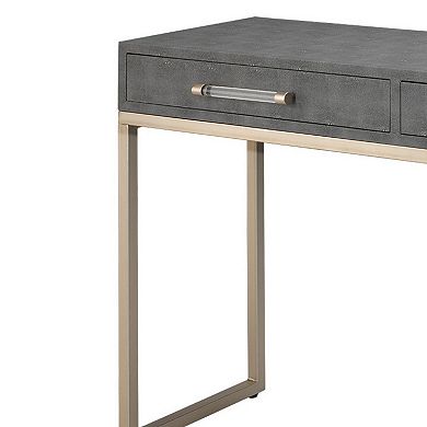 Console Table With Two Drawers And Metal Base