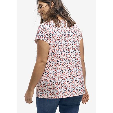 Ellos Plus Size Twisted V-Neck Tee