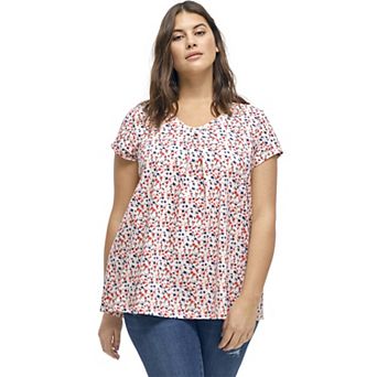 ellos Plus Size Twisted V-Neck Tee