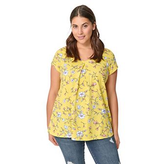 ellos Plus Size Twisted V-Neck Tee