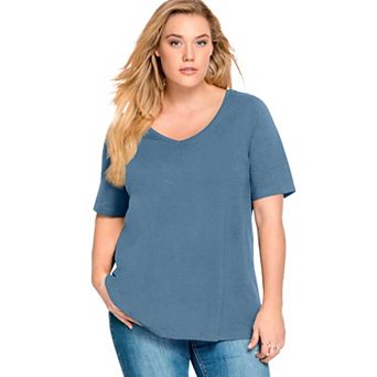ellos Plus Size V-Neck A-Line Tunic
