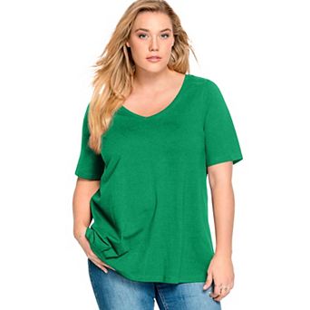 ellos Plus Size V-Neck A-Line Tunic