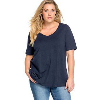 ellos Plus Size V-Neck A-Line Tunic