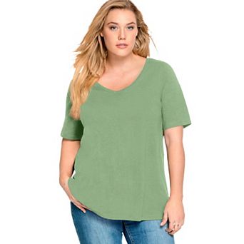 ellos Plus Size V-Neck A-Line Tunic