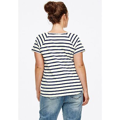 ellos Plus Size Rounded V-Neck Tee