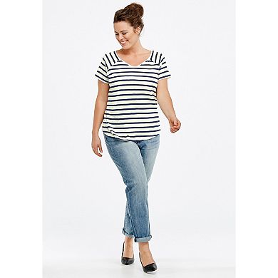 Ellos Plus Size Rounded V-Neck Tee