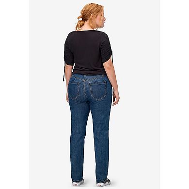 ellos Plus Size Straight Stretch Jeans