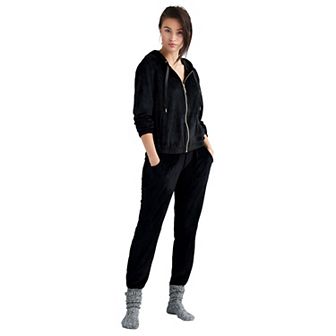 ellos Plus Size Velour Hooded Sweatshirt