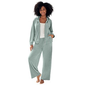 ellos Plus Size Velour Hooded Sweatshirt