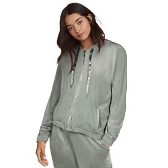 ellos Plus Size Velour Hooded Sweatshirt