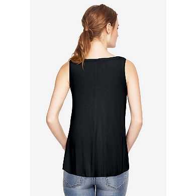 ellos Plus Size V-Neck Pointed Front Tank