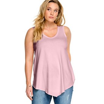 ellos Plus Size V-Neck Pointed Front Tank