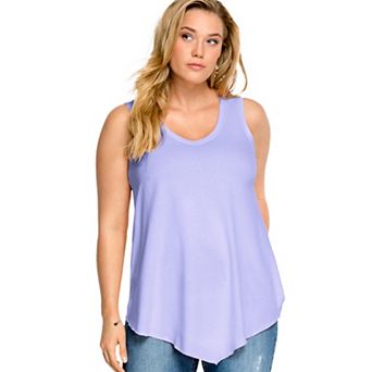 ellos Plus Size V-Neck Pointed Front Tank