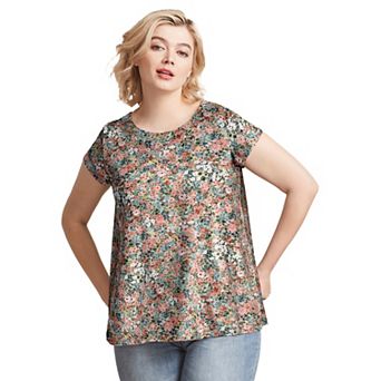 ellos Plus Size Trapeze Knit Tee