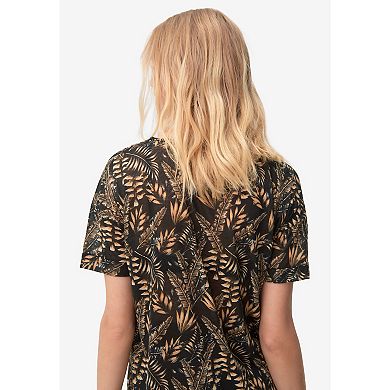 ellos Plus Size V-Neck Tunic With Front Inverted Pleat