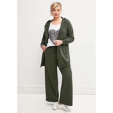 ellos Plus Size Wide Leg French Terry Sweatpant