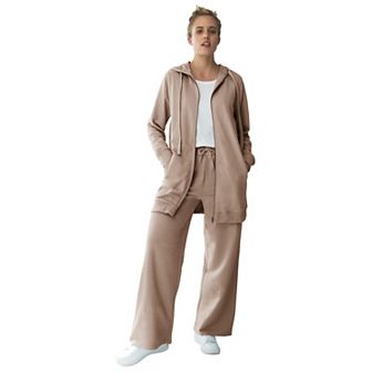 ellos Plus Size Wide Leg French Terry Sweatpant