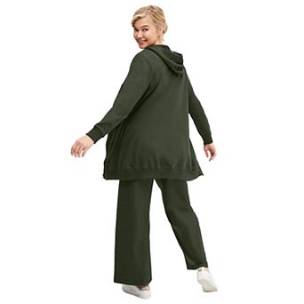 ellos Plus Size Wide Leg French Terry Sweatpant