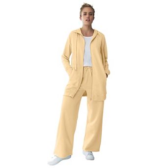 ellos Plus Size Wide Leg French Terry Sweatpant