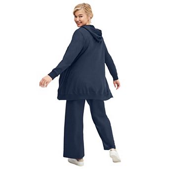 ellos Plus Size Wide Leg French Terry Sweatpant