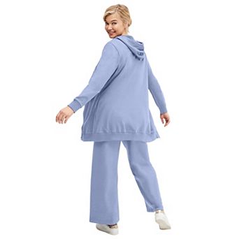 ellos Plus Size Wide Leg French Terry Sweatpant