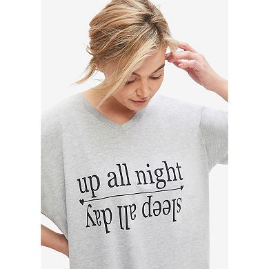 ellos Plus Size V-Neck Sleep Shirt