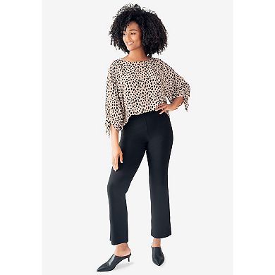 ellos Plus Size 3/4 Tie-Sleeve Blouse