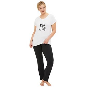 ellos Plus Size Screen-Print Sleep Tee