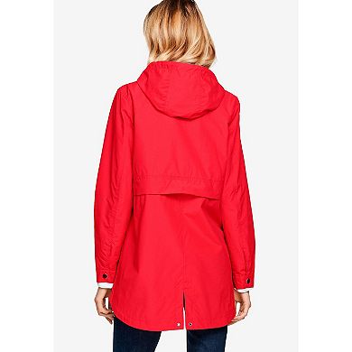 ellos Plus Size Snap-Front Hooded Raincoat