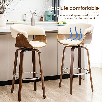 Glitzhome Modern Swivel Bar Stool Set...