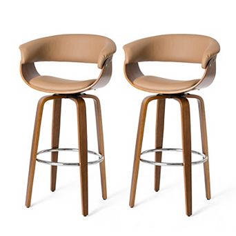 Glitzhome Swivel Barstools Set Of 2