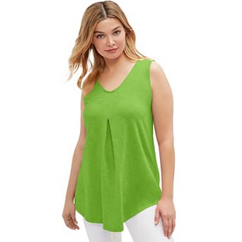 ellos Plus Size Tank Tunic With Inverted Pleat