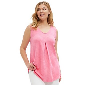 ellos Plus Size Tank Tunic With Inverted Pleat