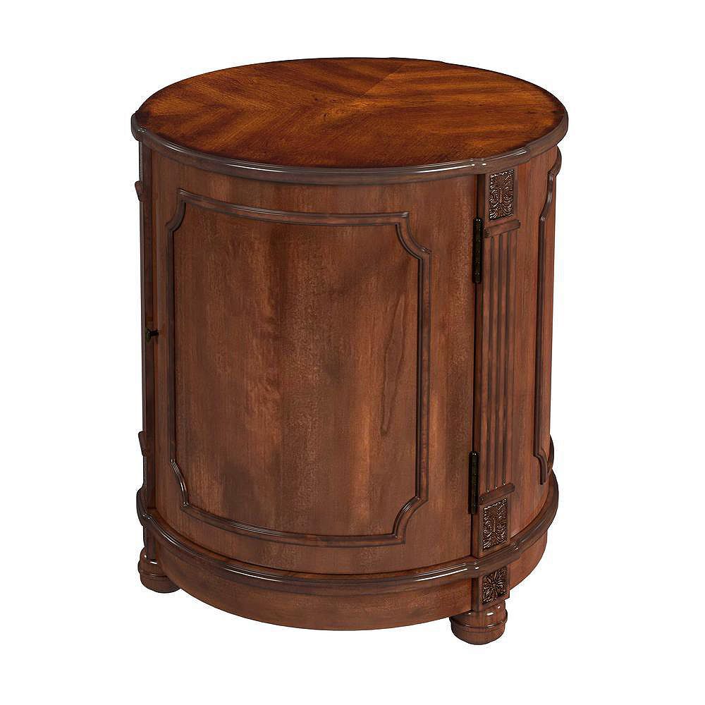Dark Brown Round Side Table