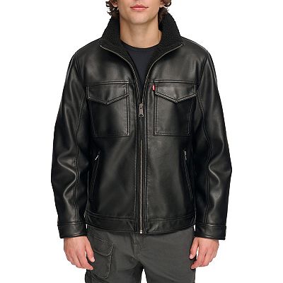 LEVI'S Limited Leather Trucker Jacket　M Faux Leather Trucker Jacket - Black | Levi's® US