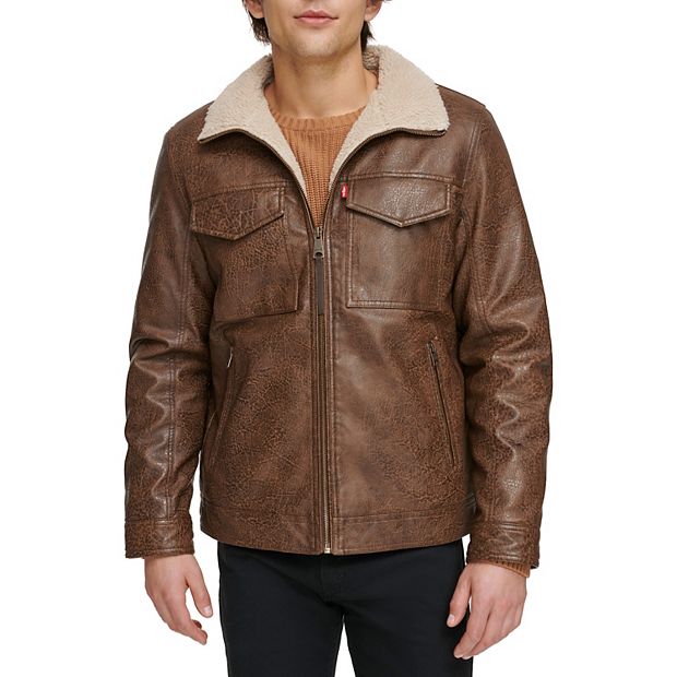 Offers Leather Sherpa Lined Jacket