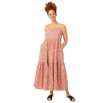 Ellos Plus Size Tiered Cotton Maxi Dress