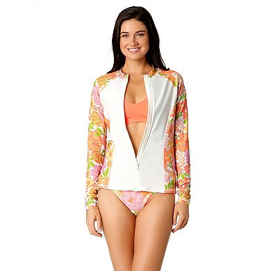 Juniors' Hurley Dahlia Dreams Zip Front Rashguard