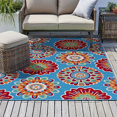 Sonoma Goods For Life Floral Medallion Indoor / Outdoor Area or Throw Rug