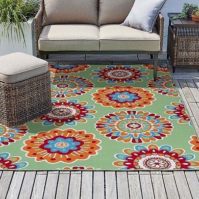 Sonoma Goods For Life Floral Medallion Indoor / Outdoor Area or Throw Rug