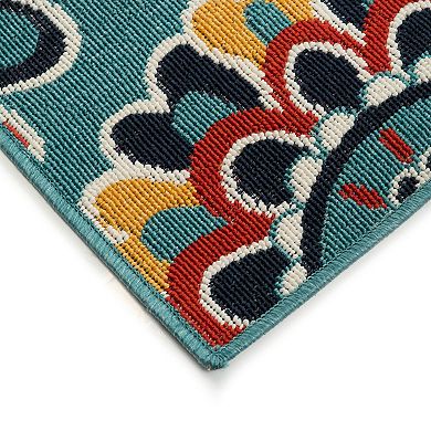Sonoma Goods For Life Floral Medallion Indoor / Outdoor Area or Throw Rug