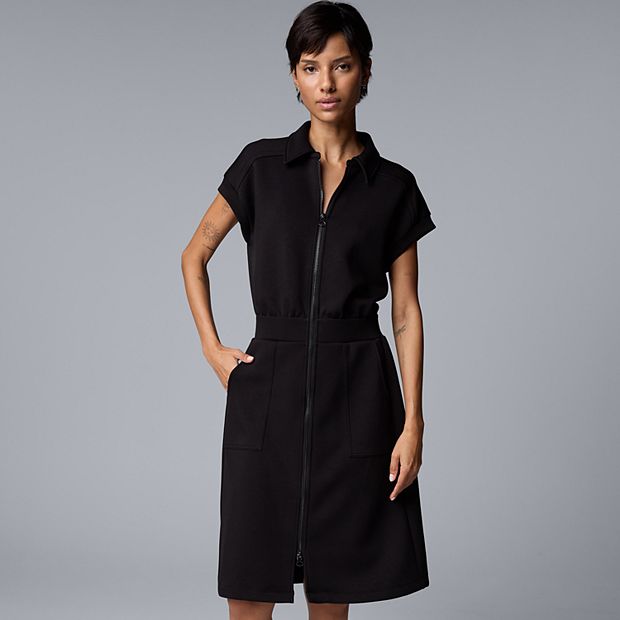 k　ウォレ Women's Simply Vera Vera Wang Zip Front Midi Dress