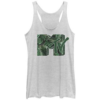 Juniors' MTV Leaves Pattern Racerback Tank Top