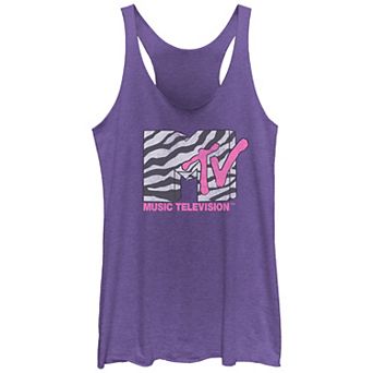 Juniors' MTV Zebra Logo Racerback Tank Top