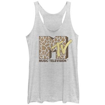 Juniors' MTV Giraffe Print Logo Racerback Tank Top